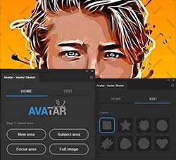 极品PS扩展－矢量草图(含高清视频教程)：Vector Sketch - Avatar - Cartoon Photoshop Plu